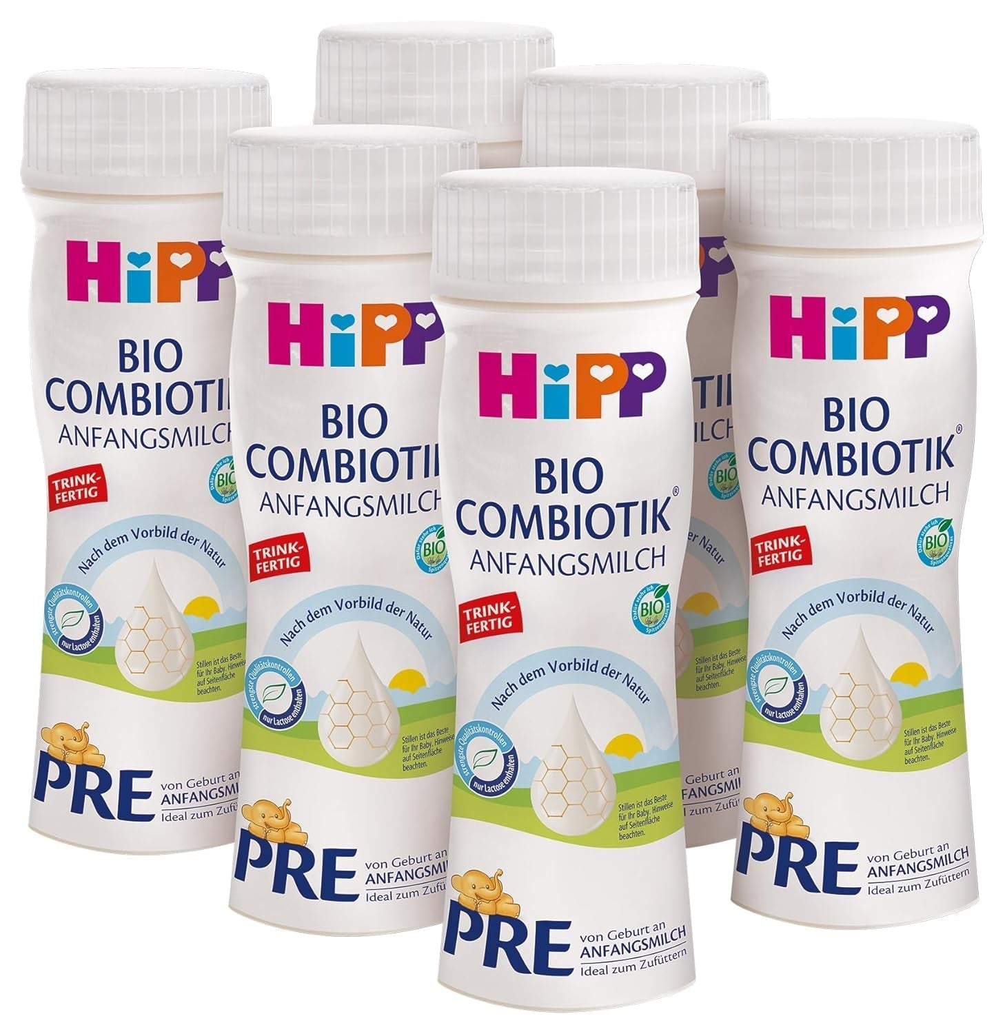 HiPP PRE Organic Combiotic Formula Drickfärdig (6 x 200 ml) Spädbarnsmjölk från födseln Innehåller endast laktos som kolhydrat Best Organic