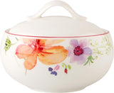 Villeroy & Boch - Mariefleur sockerskål, olika färger, diskmaskinssäker, mikrovågssäker, sockerskål med lock, sockerskål, förvaring, kaffetillbehör, blommig servis, premiumporslin
