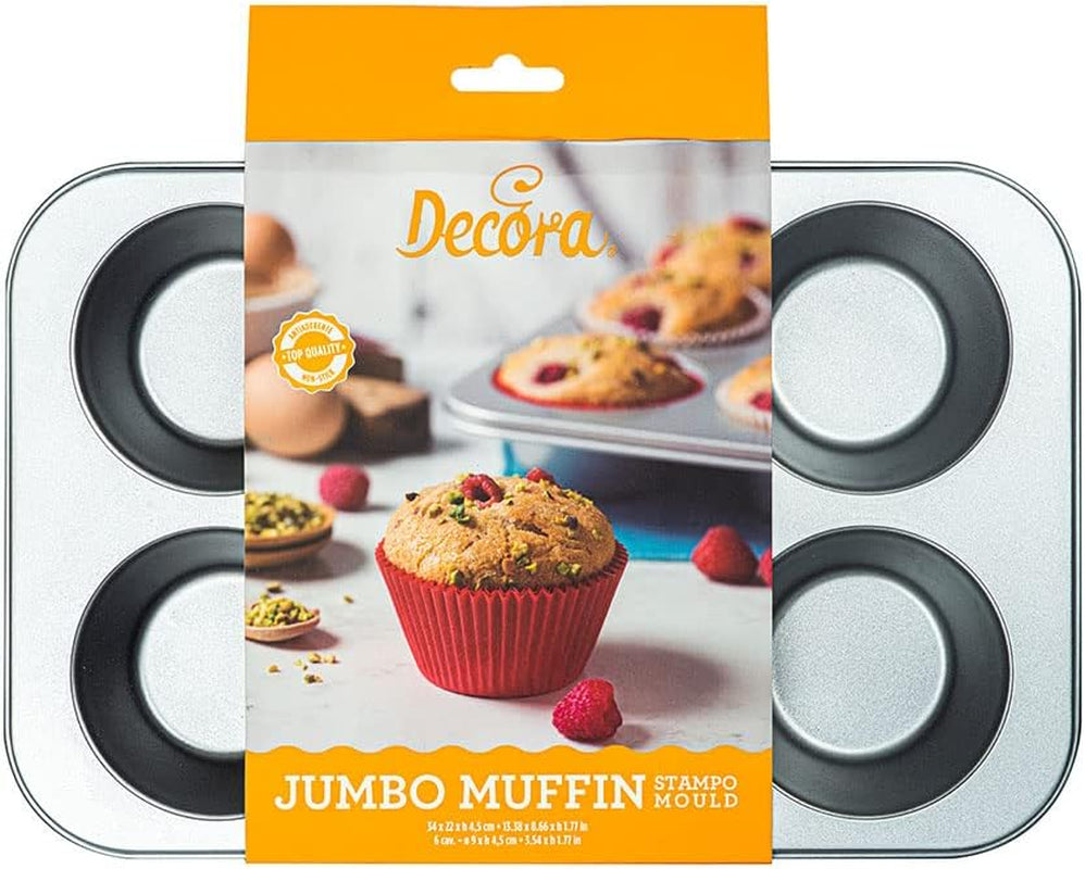 Bricka 6 Jumbo Muffins Ø 9 Cm - 34 X 22 X 4,5 cm Bakformar och plåtar Naty Shop