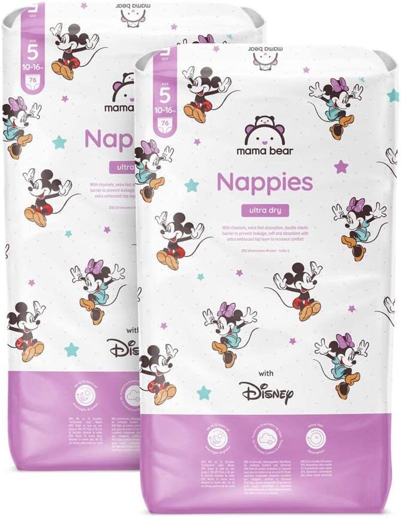 Amazon Märke: Mama Bear Disney Ultra Dry blöjor, storlek 3 (4-9 kg) - Månadslåda, vit, 172 count (2 förpackningar om 86)