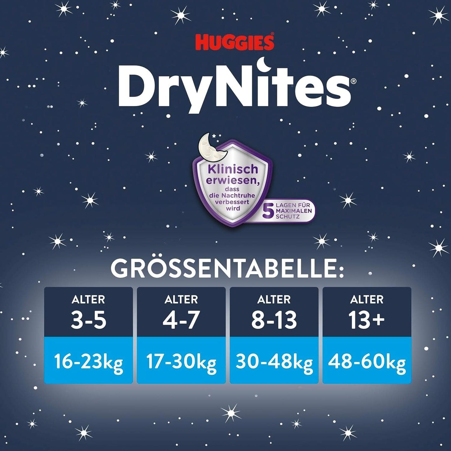 Huggies Drynites Nachtwindeln Bei Bettnässen, Für Mädchen Ab 13 Bis Ca. 17 Jahre (48-60 KG), 33 Stück (3X11), Jumbo-Monatspack, blöjbyxor XL Tillbehör Mat och amning Baby Naty Shop