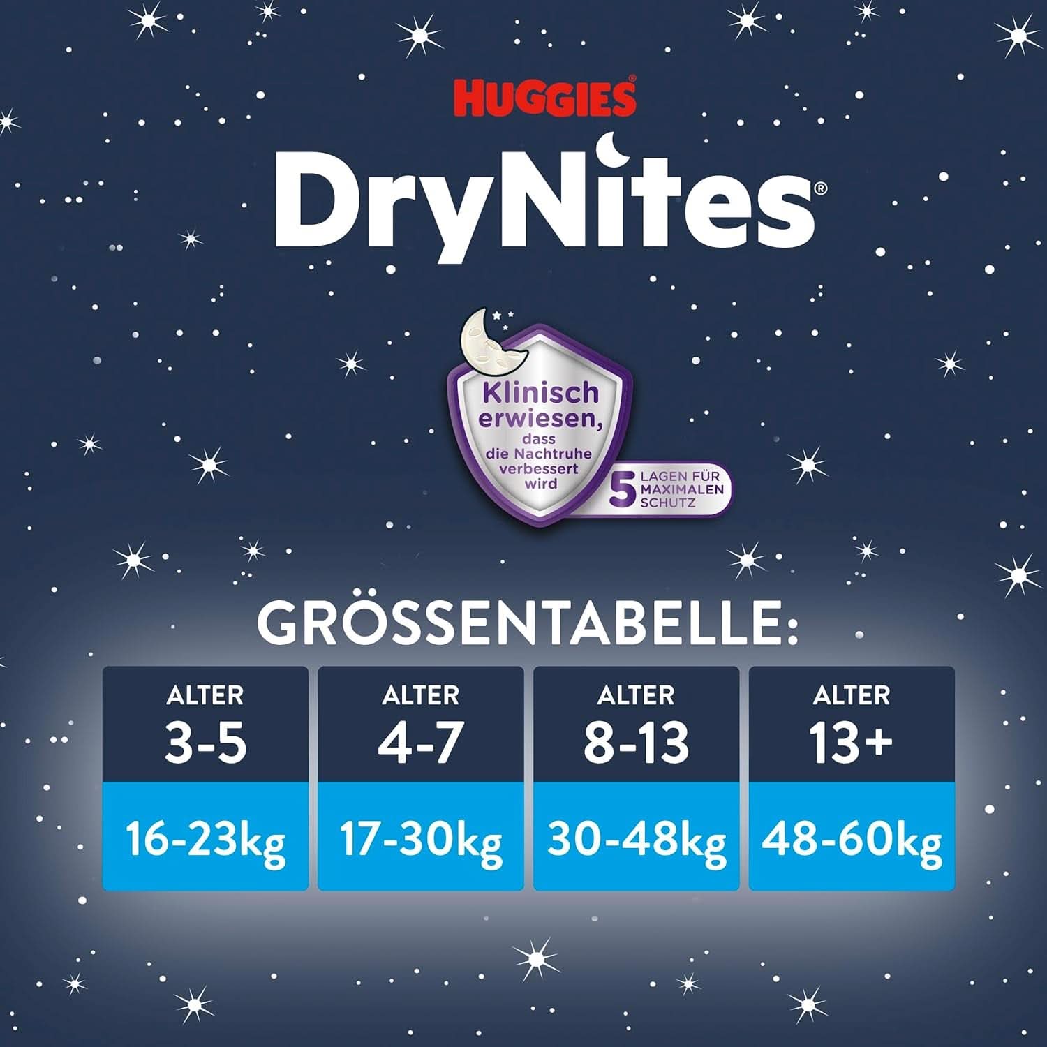 Huggies Drynites Nachtwindeln Bei Bettnässen, Für Mädchen Ab 13 Bis Ca. 17 Jahre (48-60 KG), 33 Stück (3X11), Jumbo-Monatspack, blöjbyxor XL Tillbehör Mat och amning Baby Naty Shop