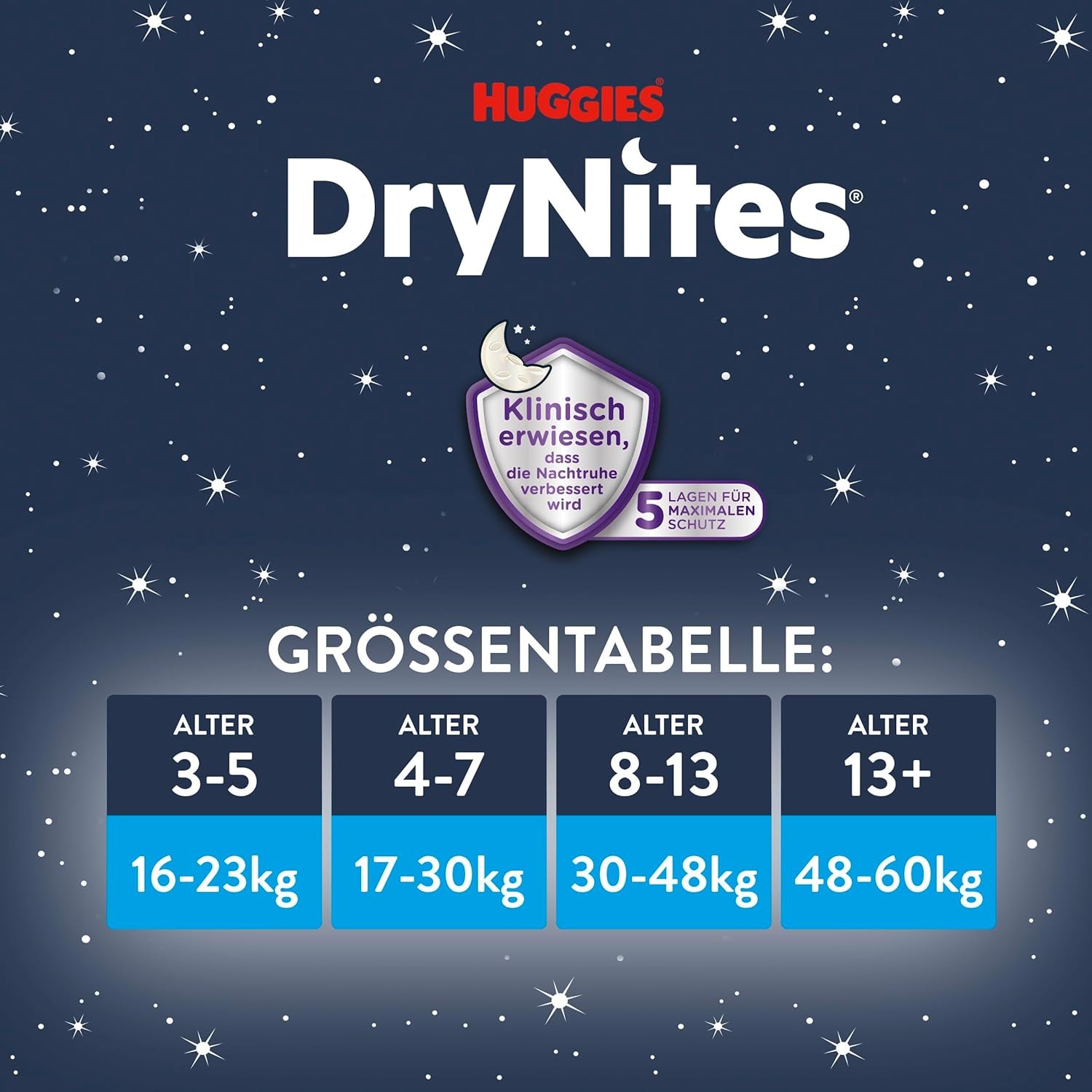 Huggies DryNites nattblöjor för sängvätning för flickor 13-ungefär 17 år (48-60 kg) 33 Count (3 x 11) Jumbo månadspaket XL blöjbyxor