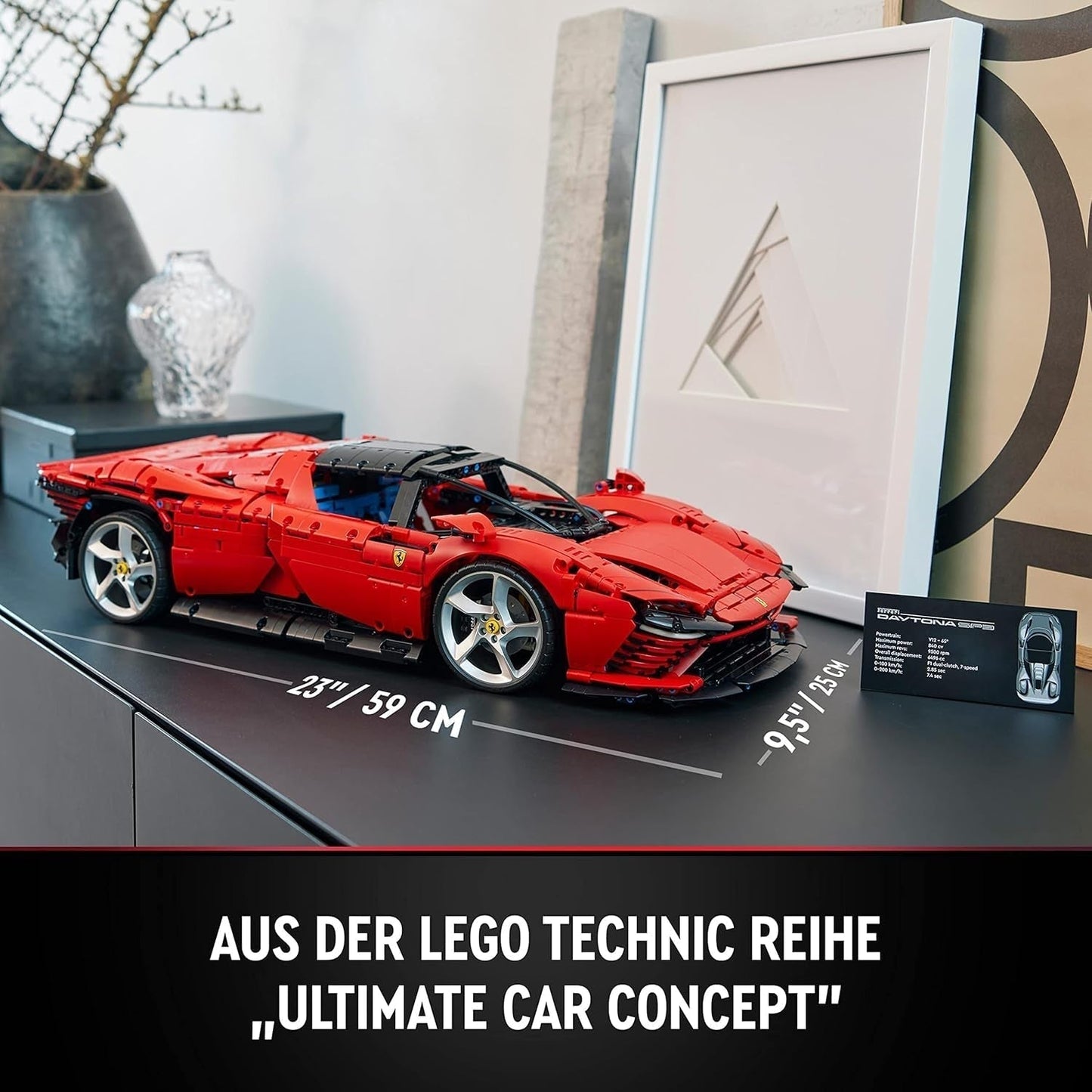 LEGO Technic Ferrari Daytona SP3 modellsats 1:8 skala, röd supersportbil, utökad bilmodell samlarobjekt, Ultimate Car Concept 42143 Byggset Besuche den LEGO-Store