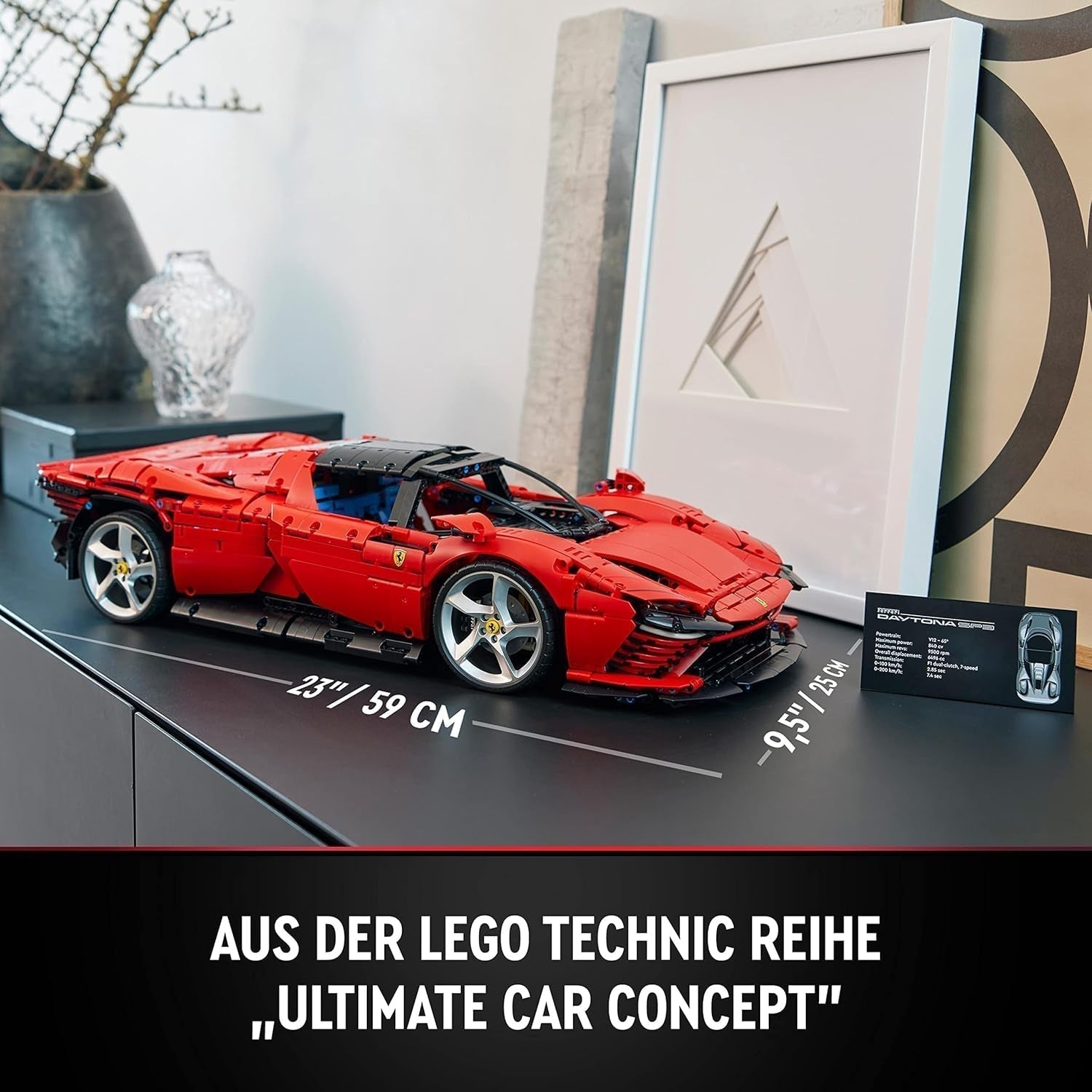 LEGO Technic Ferrari Daytona SP3 modellsats 1:8 skala, röd supersportbil, utökad bilmodell samlarobjekt, Ultimate Car Concept 42143 Byggset Besuche den LEGO-Store