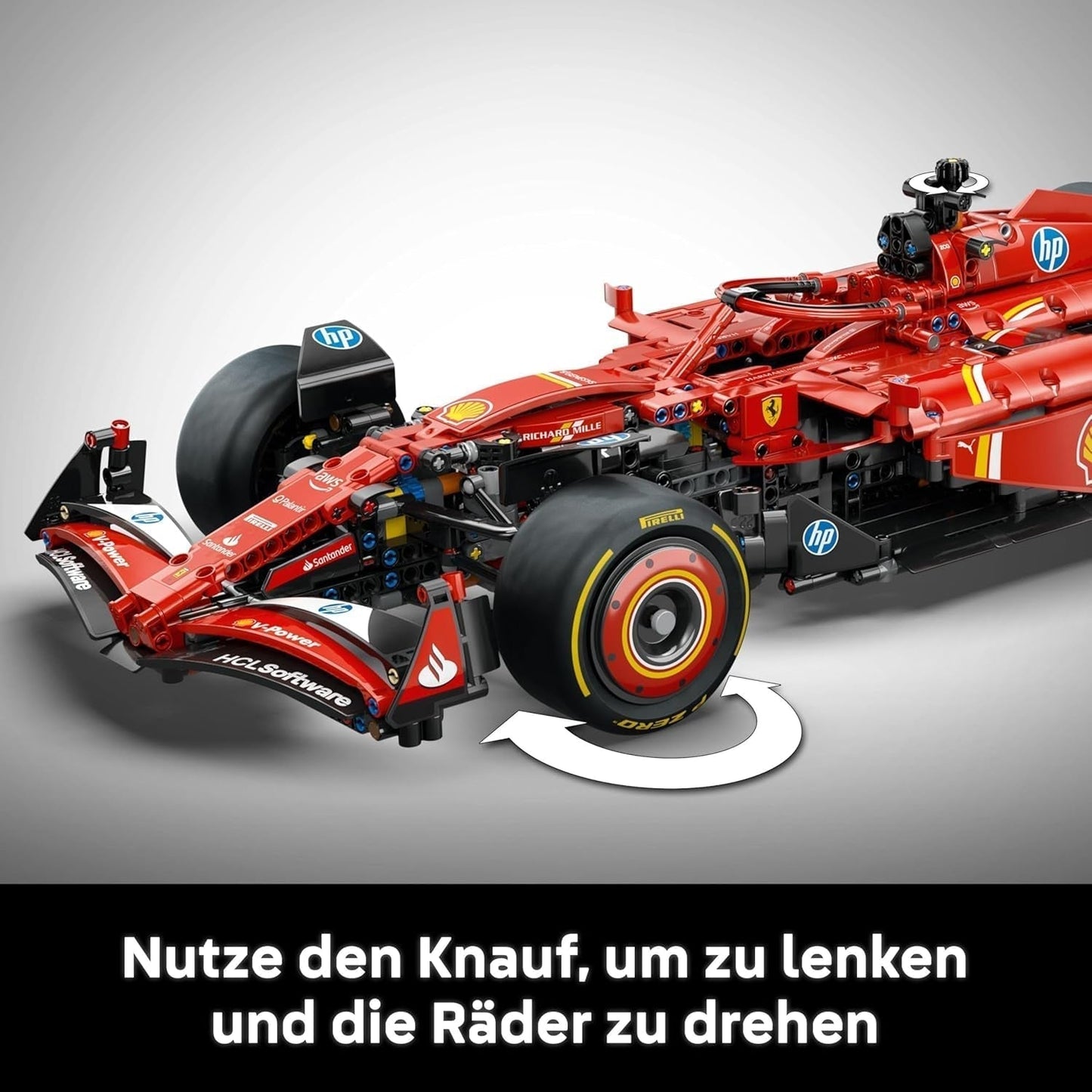 LEGO Technic Ferrari SF-24 F1 Race Car - Modellbil för vuxna - Formel 1 samlarsats - V6-motor, växellåda, styrning och DRS i skala 1:8 - Present till fans av motorsport och racerbilar 42207 Byggset Beuche den LEGO-Store