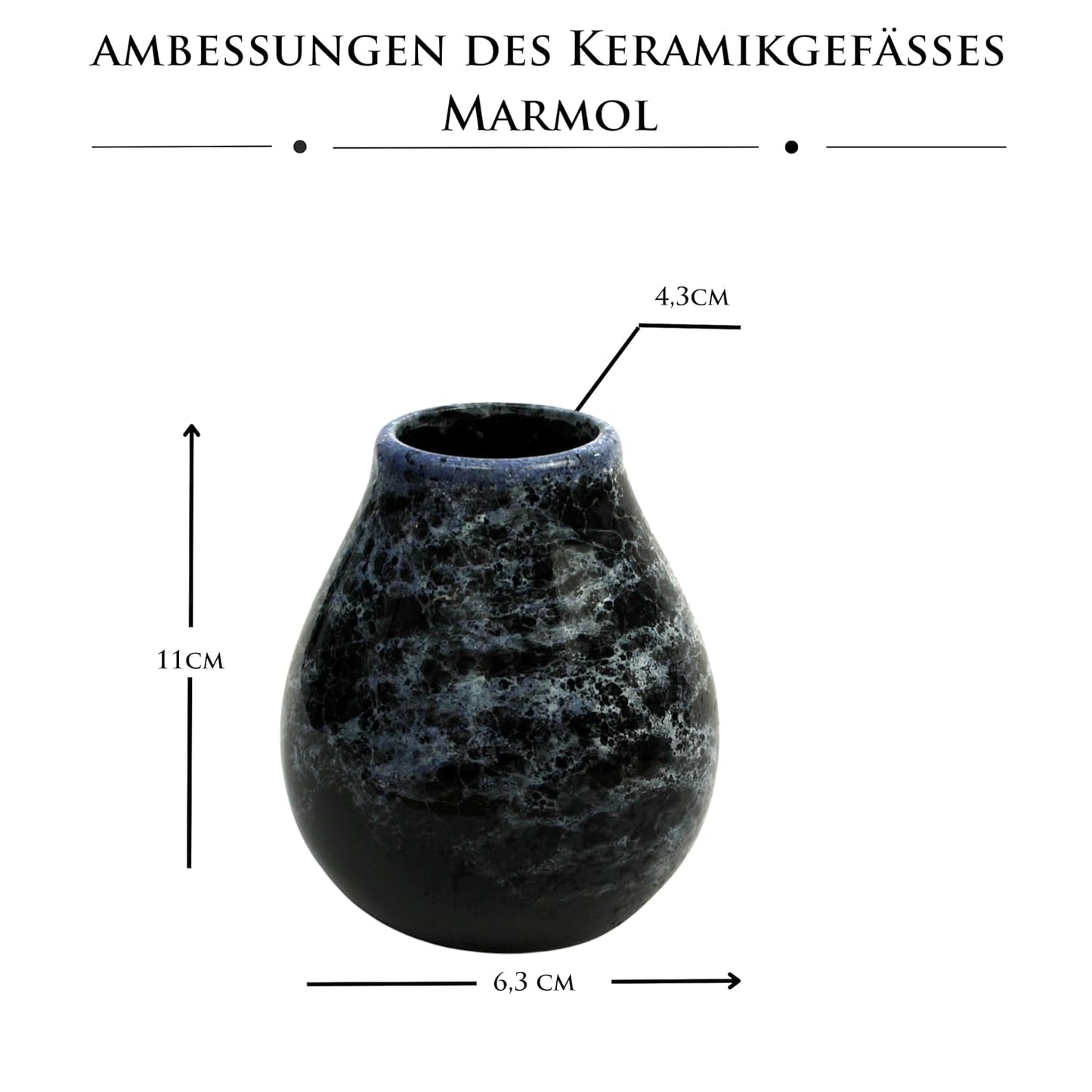 Yerba Mate teservis för 2 personer – Mas Energia Guarana 400 g – Marmol Blå keramisk mugg 350 ml – Rostfritt stål Bombilla 19 cm – Löst te 2 x 200 g