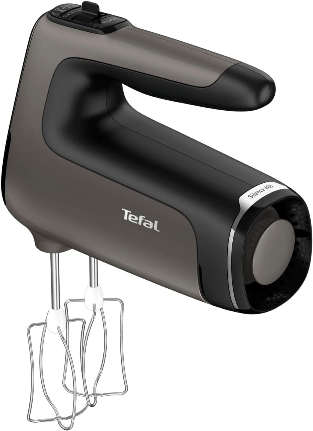 Tefal HT650E Power Mix Silence Handmixer | 600 Watt | Variabel hastighetsregulator | Turbo-Und Auswurf-Funktion | Extreme Leisure Engine | Inkl. 2 Rührbesen Und 2 Knethaken | Wheat Kitchen Naty Shop