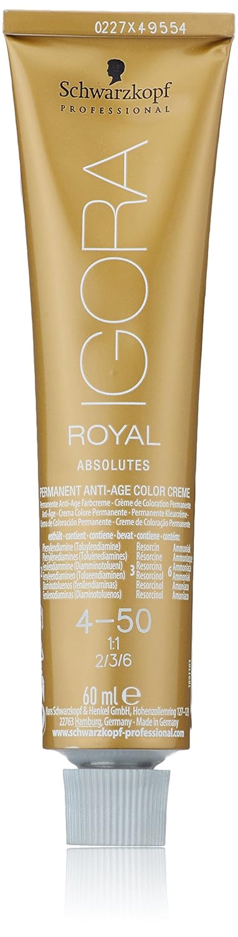 Igora Royal Absolute Age Blend Hårfärg, 7-560 Medium Golden Chocolate Blond, 60 ml Naty Shop Hårfärg 4-50 Medium Natural Golden Brown 60 Ml (1 förpackning)