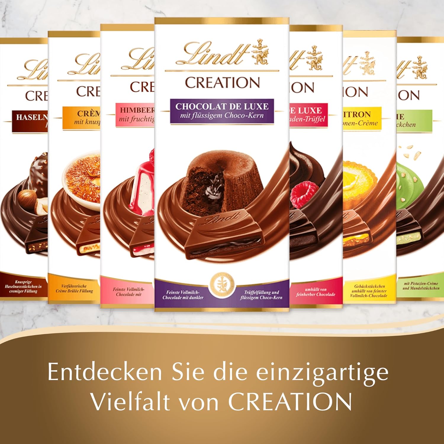 Lindt Creation Hazelnut De Luxe Bar - Mörk choklad med knapriga hasselnötter i en krämig fyllning