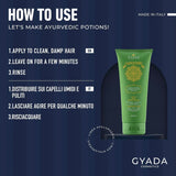 GYADA COSMETICS, hyalurvedisk stärkande ayurvedisk kompress, professionell behandling för fint och svagt hår, antifrizz med methi, maca, neutral henna, 200 ml Naty Shop hårmask