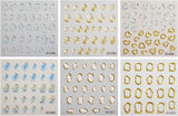 JMEOWIO 6 Blatt 3D Nagelsticker Goldene Unregelmäßige Geometrische Nail Art Sticker Selbstklebend Nagelaufkleber 5D Stereoskopisk Dekoration Nageldesign Zubehör