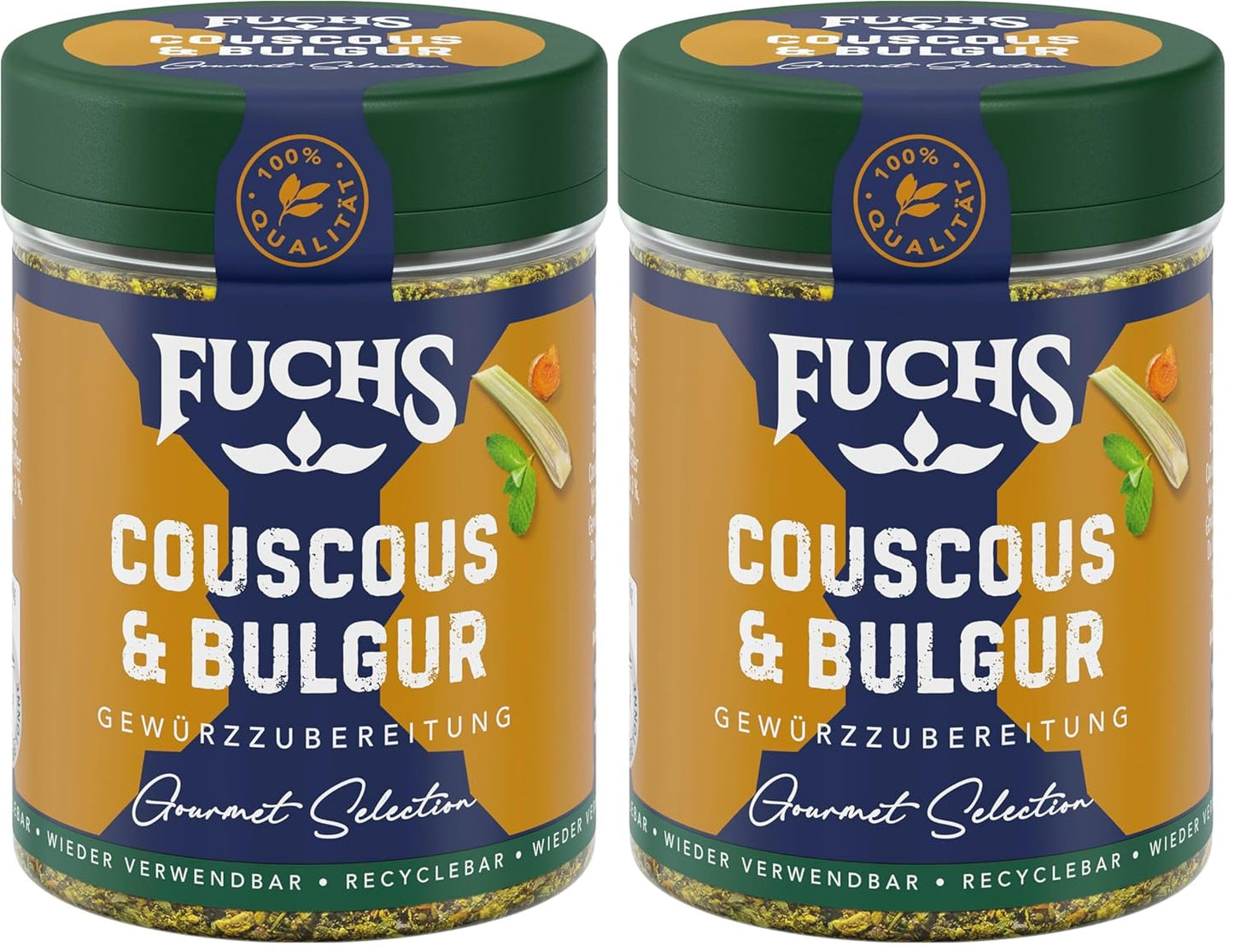 Fuchs Spices Gourmet Selection Mellanöstern/Afrika - Couscous och Bulgur Spice Mix Påfyllningsbar kryddmix för kryddning Bulgurrätter Vegansk 55g
