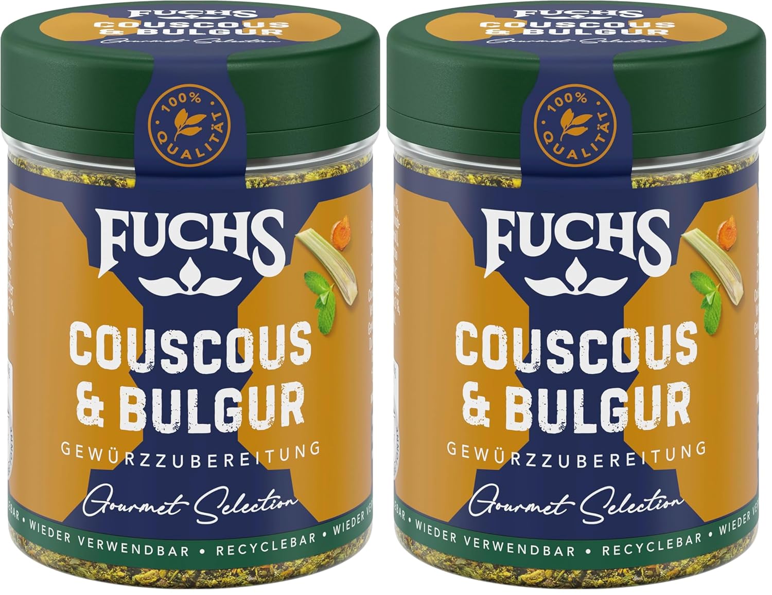 Fuchs Spices Gourmet Selection Mellanöstern/Afrika - Couscous och Bulgur Spice Mix Påfyllningsbar kryddmix för kryddning Bulgurrätter Vegansk 55g