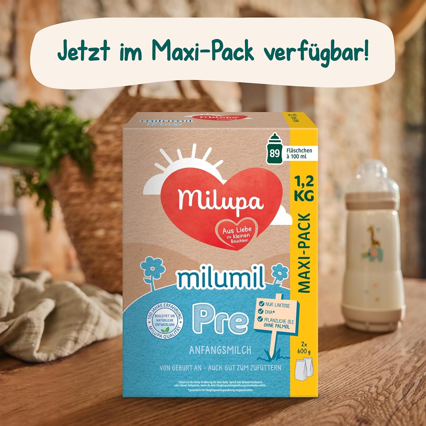 Milupa Milumil Pre, Mjölkpulver för bebisar - Med viktiga näringsämnen och utan palmolja - 800 g Naty Shop