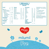 Milupa Milumil Pre, Mjölkpulver för bebisar - Med viktiga näringsämnen och utan palmolja - 800 g Naty Shop