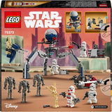 LEGO Star Wars 75372 Clone Trooper & Battle Droid Battle Pack, inkl. 4 minifigurer, 5 droider och speedermotorcykel med shooter - Byggleksak för pojkar och flickor i åldern 7+ Byggset Besuche den LEGO-Store
