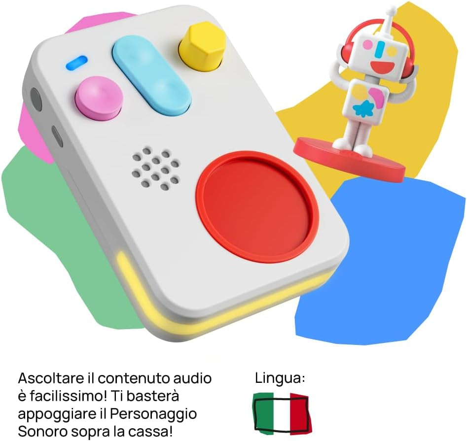 + Interaktiv berättare för barn med ljudinnehåll från 0 till 10 år, ljudbox med ljudfigur -Mig, nattlampa, sömnrutin, musikaliskt lärandespel, italiensk version Jucarii Bebe Naty Shop
