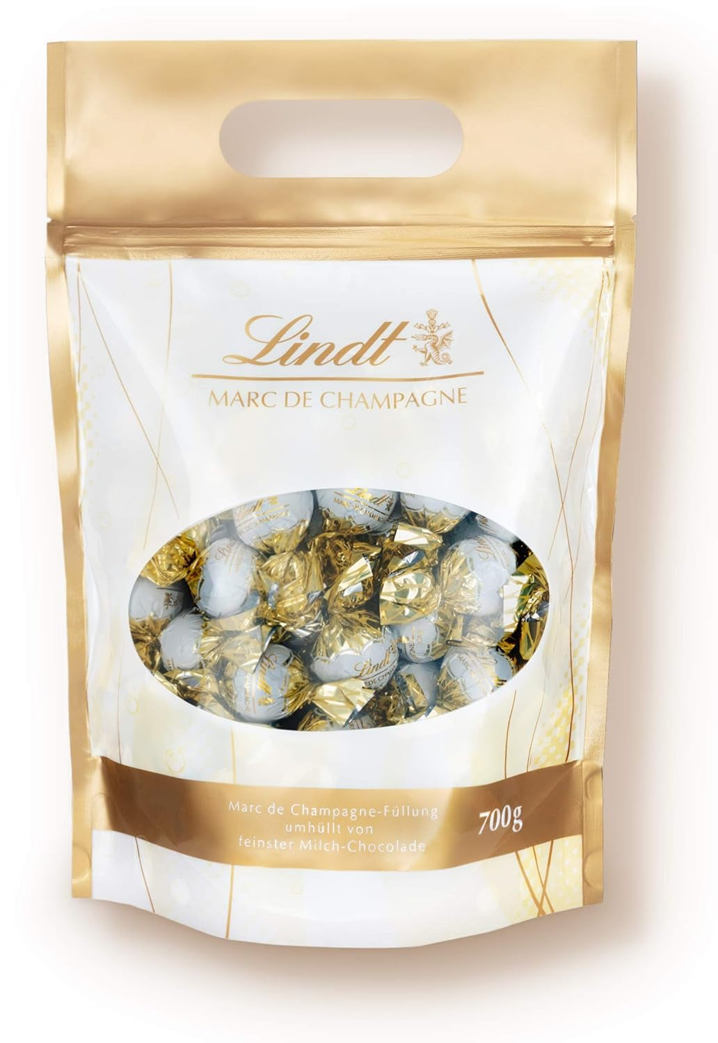 LINDOR chokladbollar med salt kola | ca. 80 mjölkchokladbollar med saltad kolafyllning | Bulk Pack & Marc de Champagne Chokladbollar | 700 g