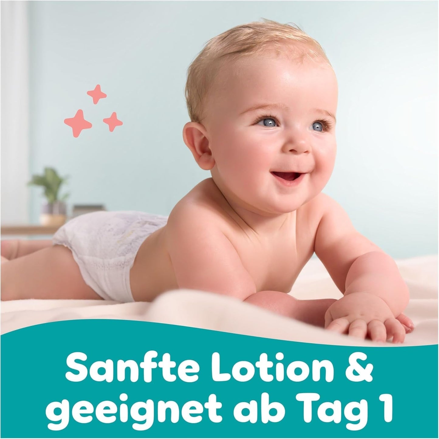 Pampers Sensitive Baby Wipes, 15 paket med 80 våtservetter, 1200 babyservetter, 2-i-1 skonsam rengöring och hudskydd