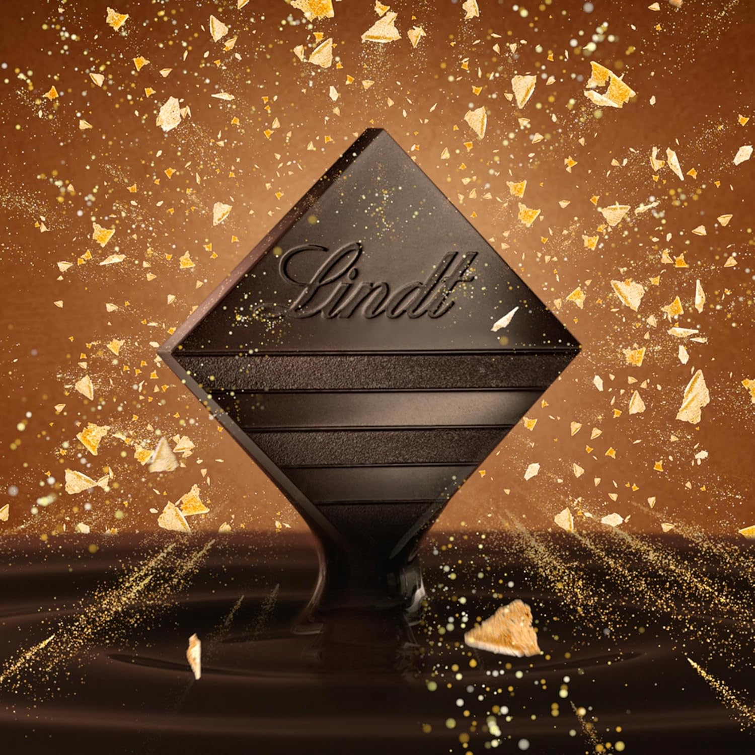 Lindt EXCELLENCE degbitar med paljetter och kola - fin mörk choklad med intensiv kakaosmak