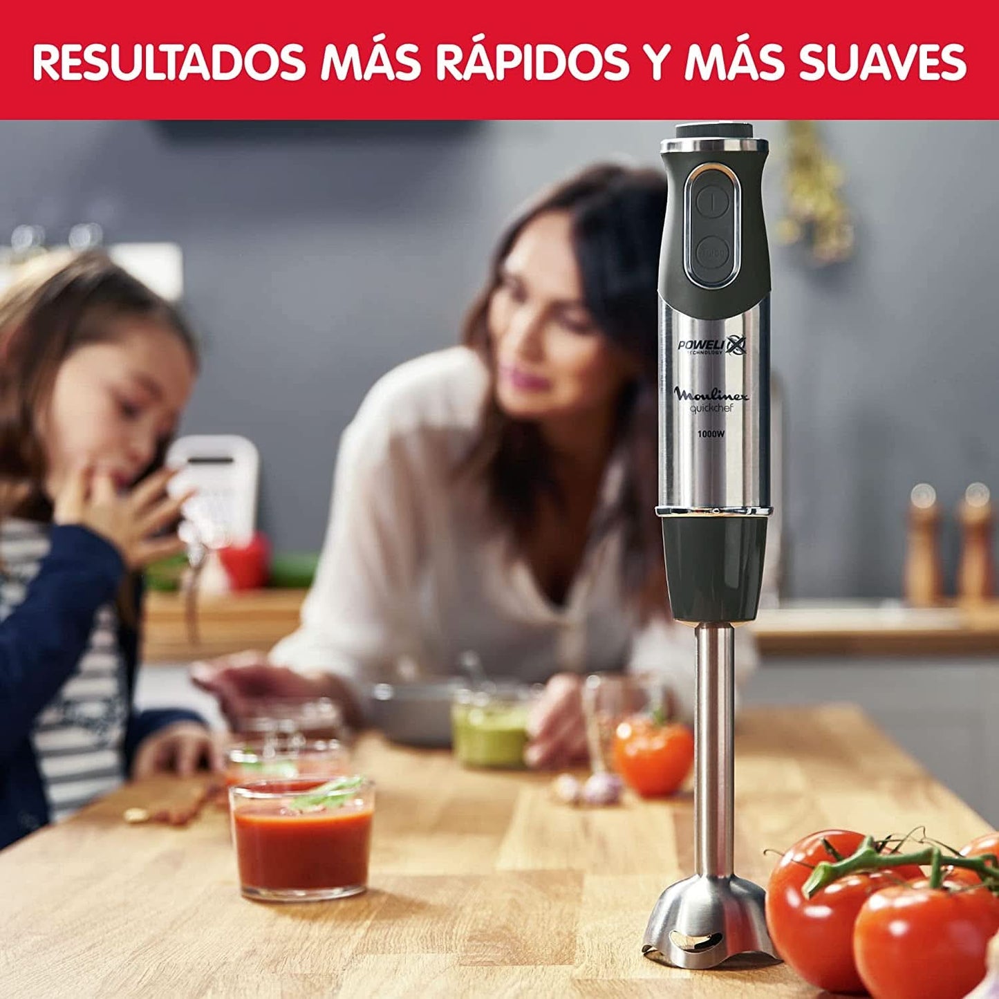 DD6558 DD655810 Quickchef 3-i-1 Tauchmixer, Powelix-Technology, 3 Zubehörteile, Edelstahl, Stahl/Schwarz Kitchen Naty Shop
