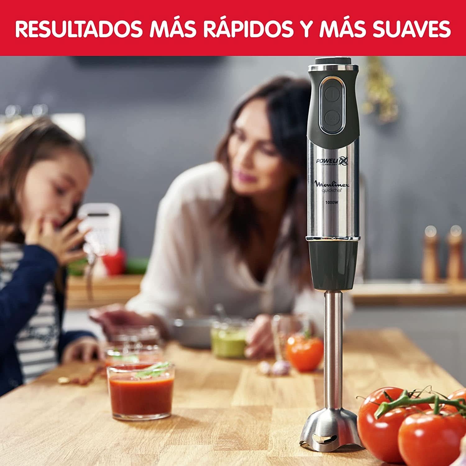 DD6558 DD655810 Quickchef 3-i-1 Tauchmixer, Powelix-Technology, 3 Zubehörteile, Edelstahl, Stahl/Schwarz Kitchen Naty Shop