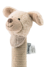 Sterntaler Baby squeaker Lucky dog - Babyleksak gjord av mjukt fluffigt material med sladd - Catch-leksak för barn - Första försöken att fånga och leka, gråbeige Bebe Toys Naty Shop