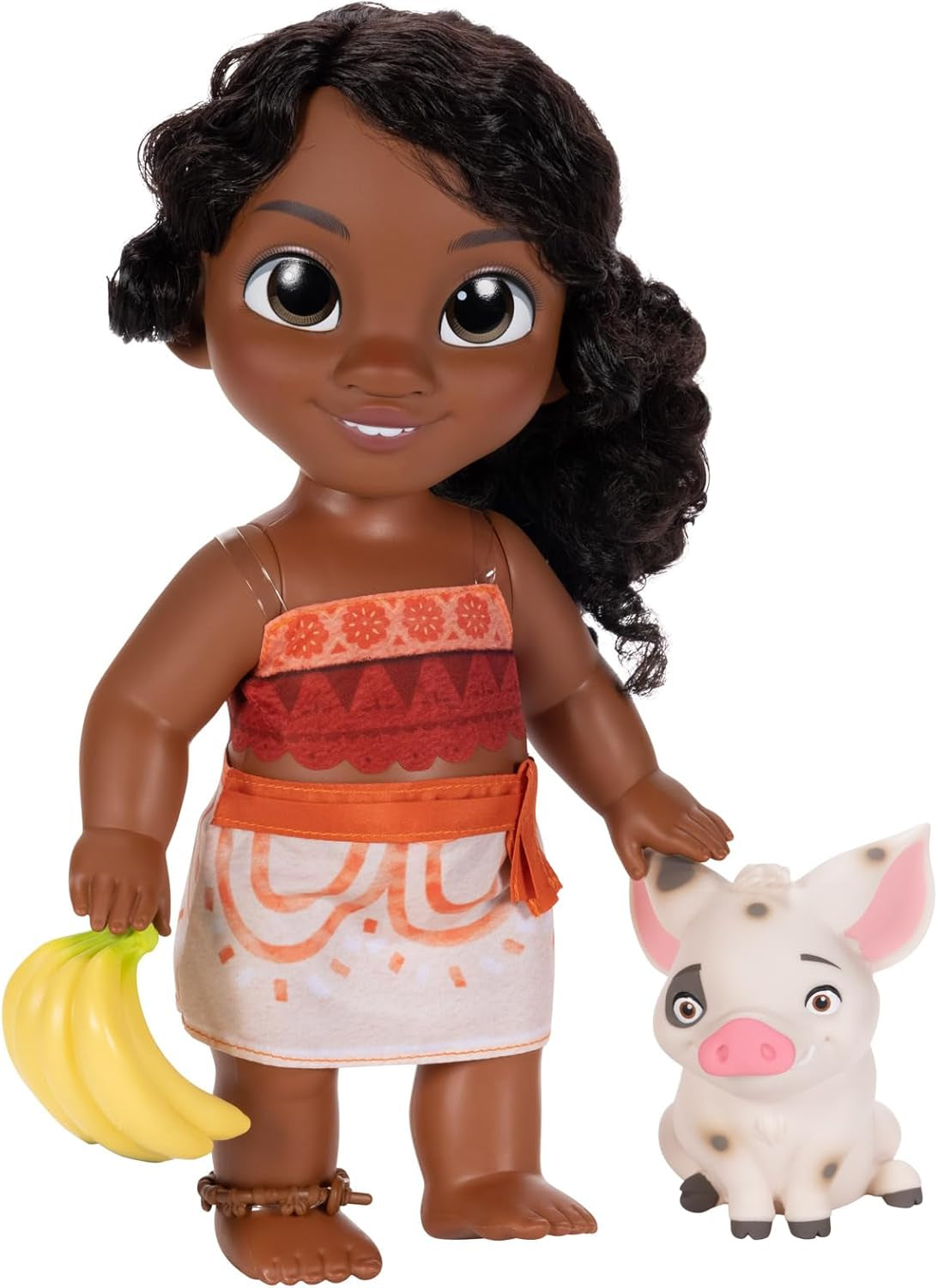Jakks Pacific Moana 2 Little Sister Simea Doll and Pua Figure Playset 27 cm högt, innehåller 1 dockadräkt, 1 Pua, 1 plastbananklasa, rekommenderas för åldrarna 3 och uppåt