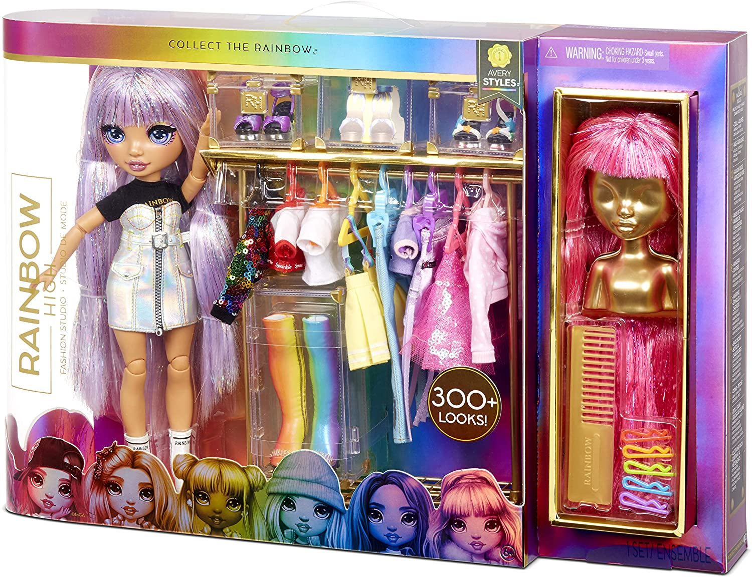 Rainbow High 571049 Fashion Studio - Exklusiv docka med kläder, accessoarer och 2 glänsande peruker - Skapa över 300 outfits!