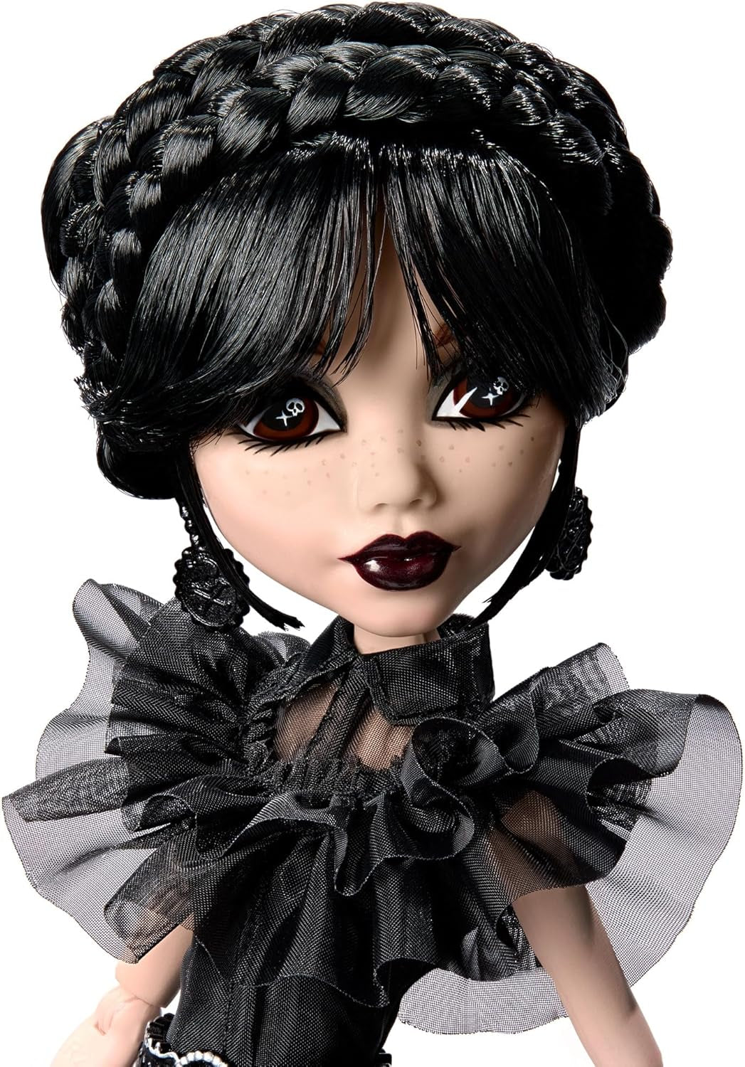 Monster High Wednesday Doll, Rave'N Wednesday Collectible Figur i svart gotisk klänning inspirerad av dansscenen, premiumtillbehör och dockställ, HXJ03