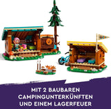 LEGO Friends mysiga hyddor på äventyrsläger, rollspel utomhus, barnleksak för flickor och pojkar från 7 år med 3 figurer och räv, campingleksak 42624 Byggset Besuche den LEGO-Store
