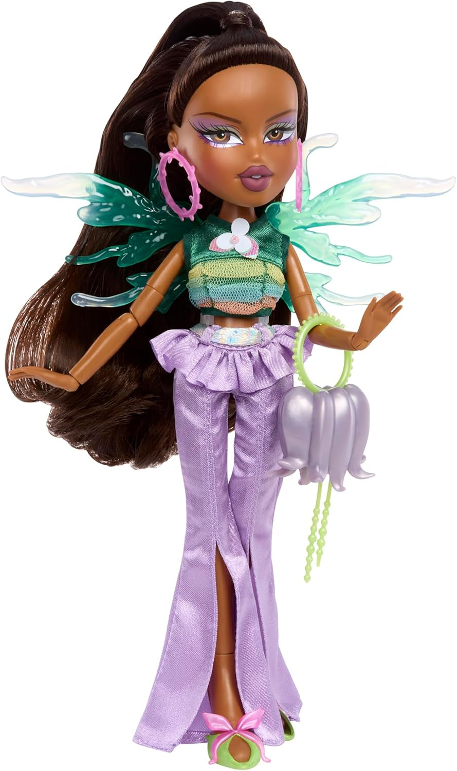 Bratz Fashion Pixiez Sasha Doll - Fantastisk samlardocka med äkta mode och accessoarer, vingar som förvandlas till en ring