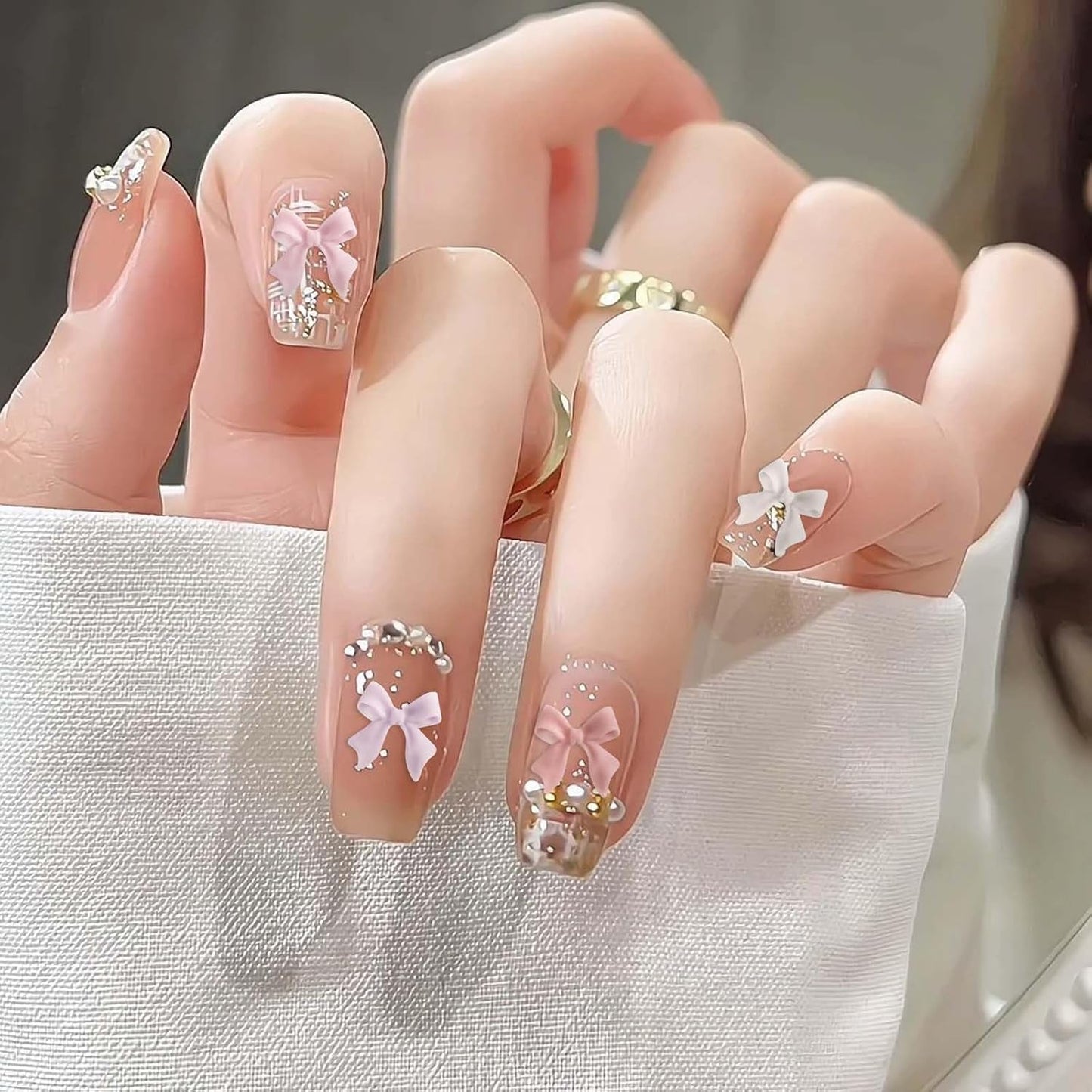 100 Stück 3D Nageldekorationsset Schleifen Nagelanhänger Nagelkunst Dekorationen Schleife Für Acrylnägel, Süße Kawaii-Schleifenanhänger, Hübsche Nagel-Schleifenanhänger-Dekoration