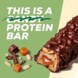 MaxiNutrition Krämig vegansk proteinbar med choklad, jordnötter och kola 12x45g - vegansk proteinbar, 18% protein, 8,3g per bar, låg sockerhalt (0,9g), inget tillsatt socker, inga konstgjorda smakämnen