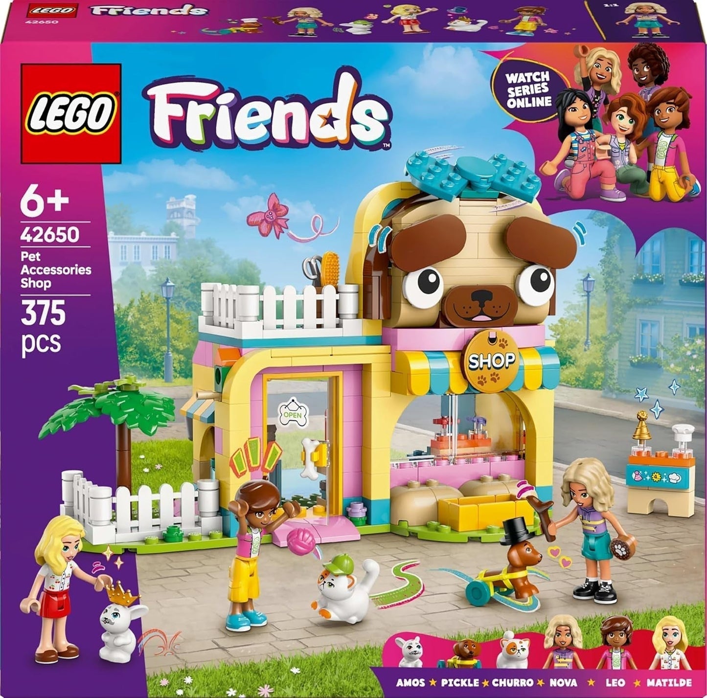 LEGO Friends Djurtillbehörsbutik Låtsaslekset Pedagogisk leksak för 6 år gamla flickor 3 minifigurer och 3 djurfigurer Katt Hund Kanin Presentidé för barn 42650 Byggset Besuche den LEGO-Store