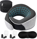 Nackkudde Memory Foam Resekudde Ergonomisk design Memory Foam Nackkudde med ögonmask 2 öronproppar och förvaringsväska Perfekt för att sova på vägen när du reser Naty Shop Cervikala ortopediska kuddar Standardtitel