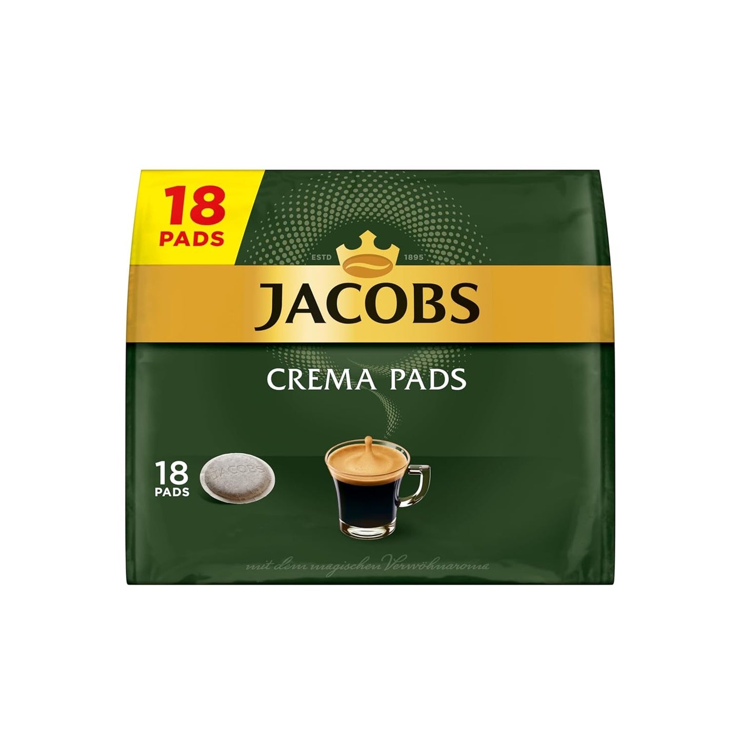 Jacobs Pads Cream, Senseo-kompatibla Pads, 5 x 18 Getränke, 90 Kaffeepads