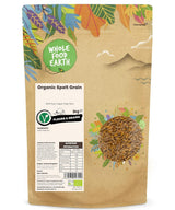 Wholefood Earth Ekologiska dinkelkorn – 3 kg | Icke-GMO | Vegan | Rik på fibrer | Certifierad ekologisk