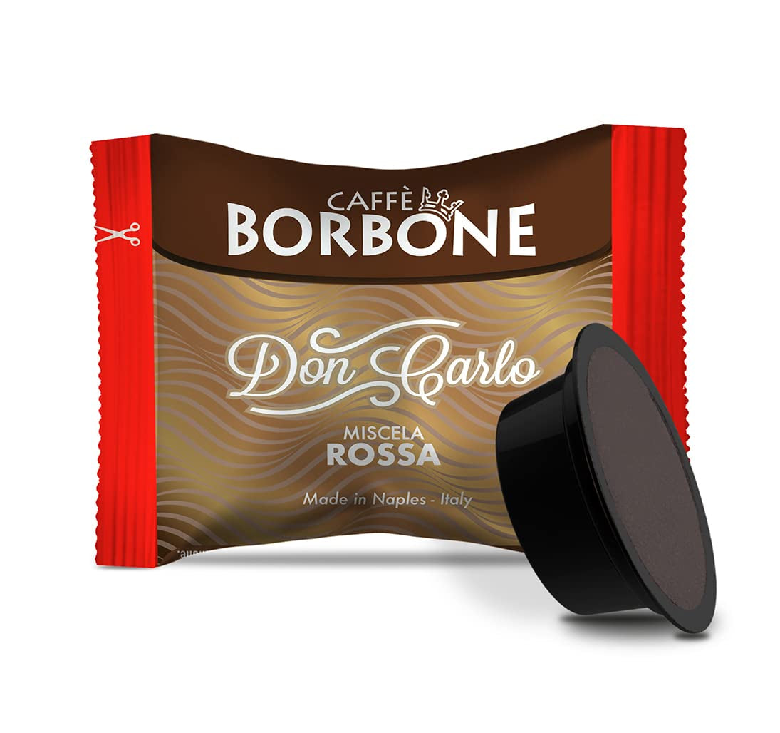 Caffè Borbone Don Carlo, Rote Mischung - 50 Kapseln - Kompatibel med Lavazza®* A Modo Mio®* Haushalts-Espressomaschinen