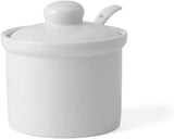 Holst Porslin AT 216 FA1 Kanister 0,17 L fat med sked, vit, 8,5 x 8,5 x 6,5 cm