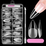Heltäckande Korta naglar 120st 12 storlekar Korta nageltips för gelnaglar Lim på konstgjorda naglar Lim på nagelfilsset Nagelpolerare Nagelbandsskjutare