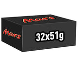 Mars chokladkakor, med kola, nougat och mjölkchoklad, 32 förpackningar x 51g
