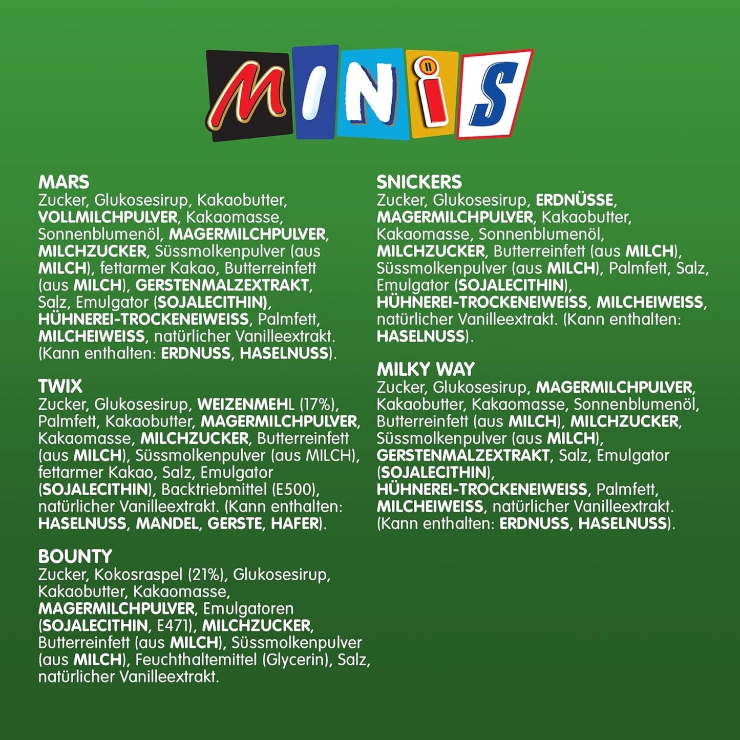 Mixed Minis, Snickers, Bounty, Twix, Milky Way, Choklad Bulk Pack, One Pack (1 x 400g) (Pack om 5)