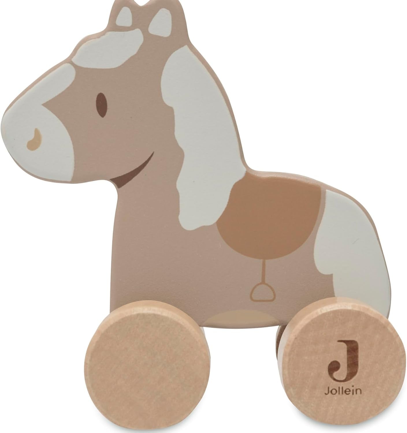 Jollein 112-001-67090 Träleksak på hjul, grön Babyleksaker Naty Shop Horse