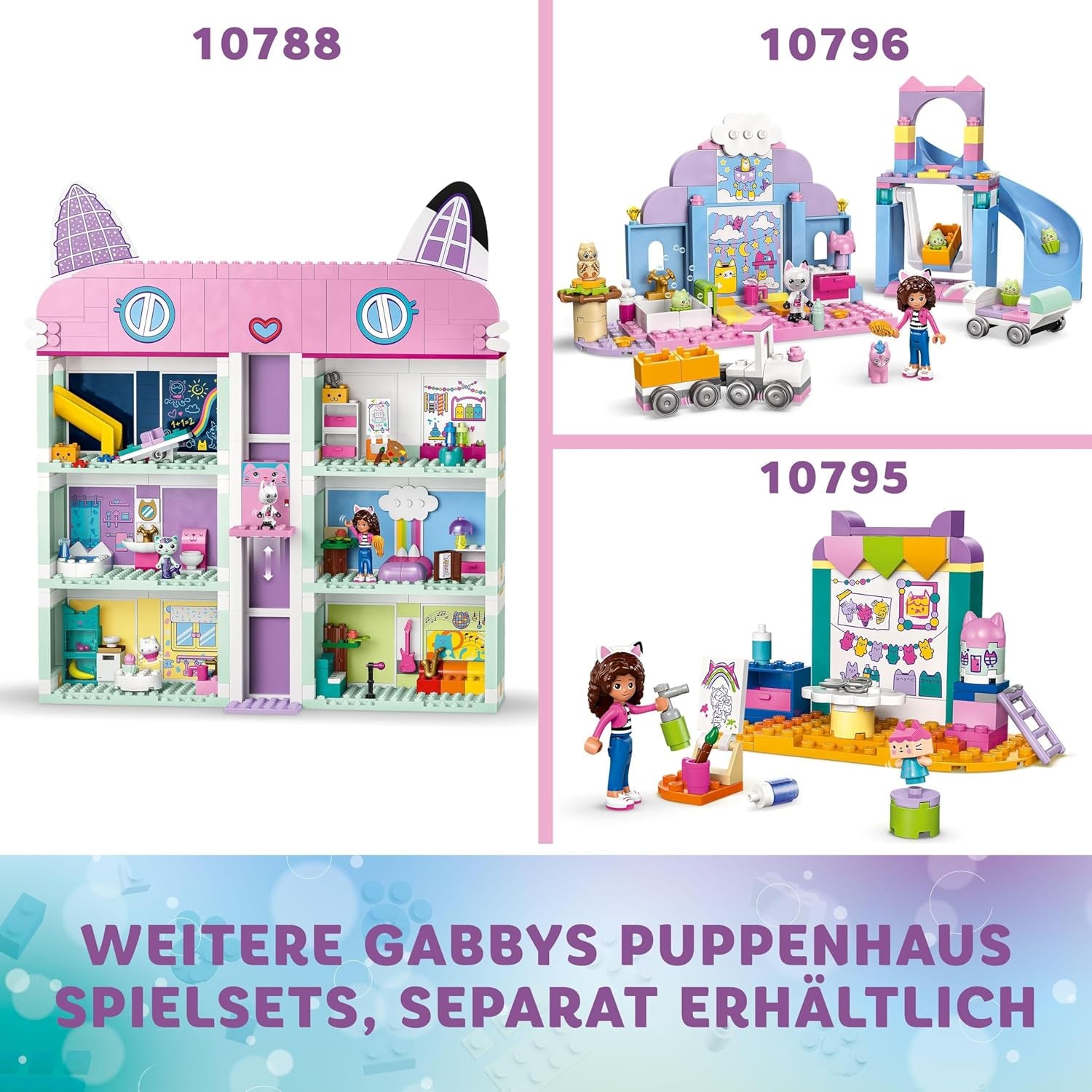 LEGO 4+ Gabbys dockskåp Hantverksnöje med babylåda, rollspelsset, skapande konst och hantverksset för flickor och pojkar 4 år gamla, modell leksakshus 10795 Byggset Beuche den LEGO-Store