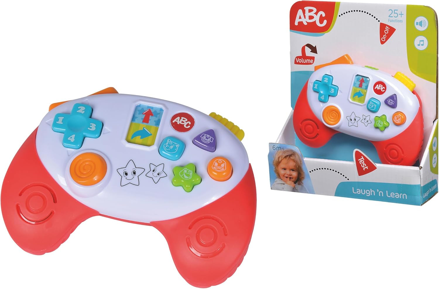 Simba 104010017 - ABC-spelkontroll, babyleksak, djurljud, sånger, 20+ ljud, från 12 månader, motoriska färdigheter, spelkonsol, toddlerleksak, lektelefon Bebe Toys Naty Shop