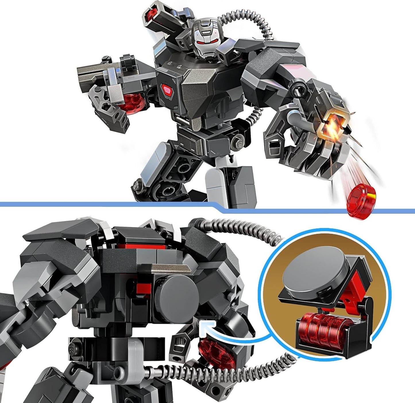 LEGO Marvel War Machine Mech 3-Shooter Super Hero byggbar leksak för barn MCU Legendarisk actionfigur present för 6 år gamla pojkar och flickor 76277 Byggset Beuche den LEGO-Store