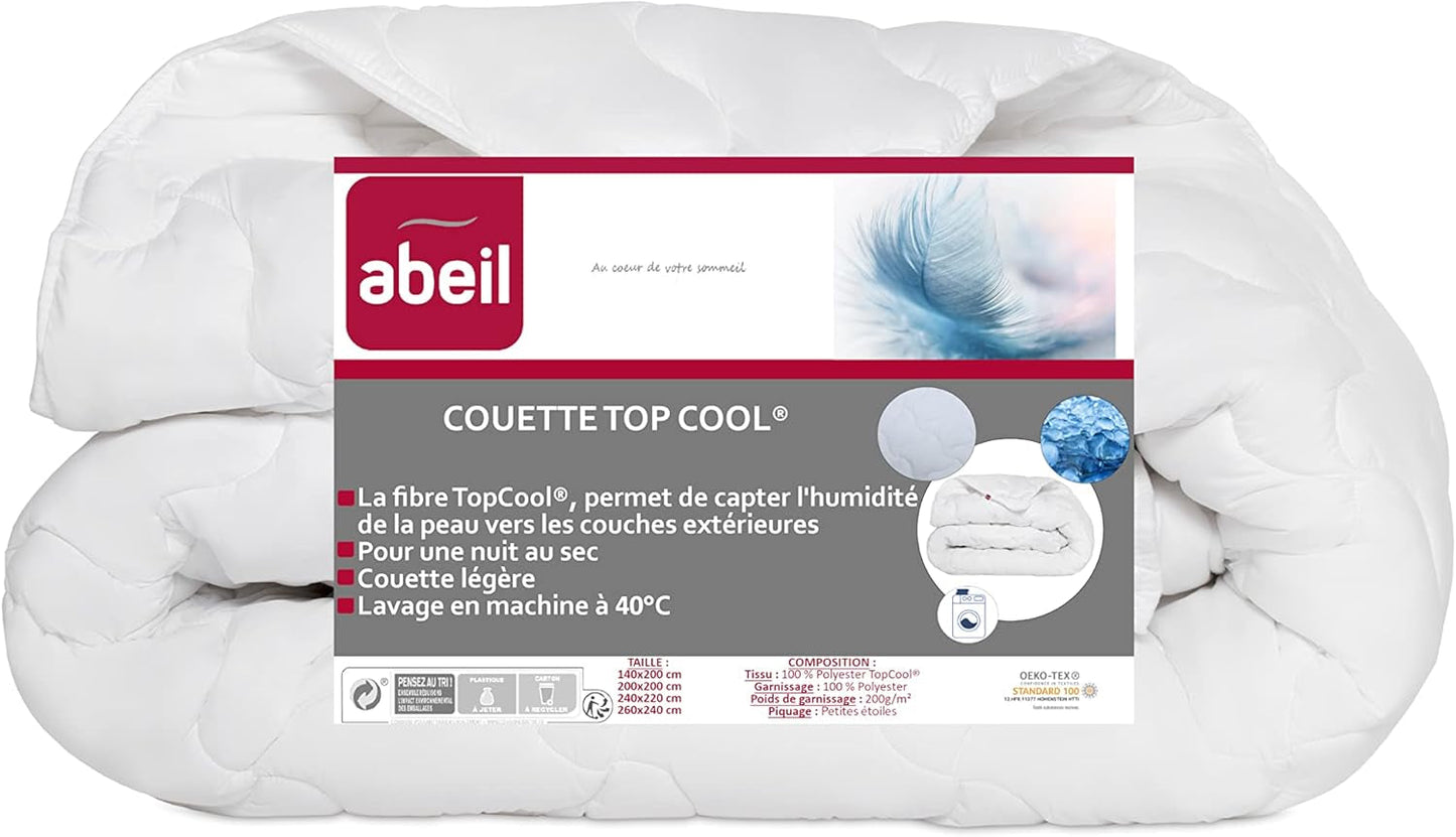 Abeil 1388 Topcool täcke, tunn, fuktighetsregulator, vit, 240 X 260 Cm Täcken och täcken Naty Shop 240X260