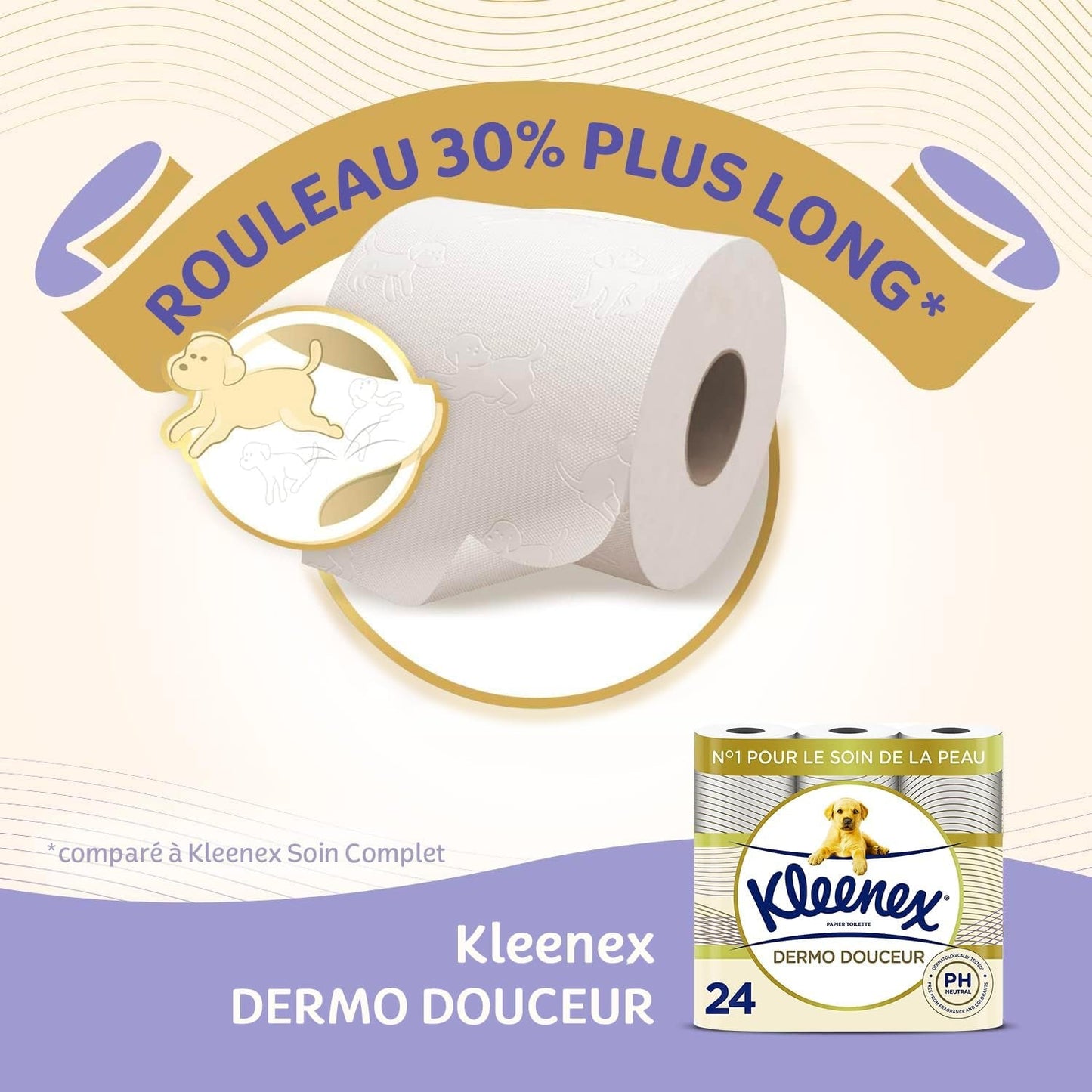 KLEENEX Dermo Douceur 4230420 Toalettpapper, 24 rullar (4 X 6 rullar) vitt, 24 Unité (Lot Of 6)